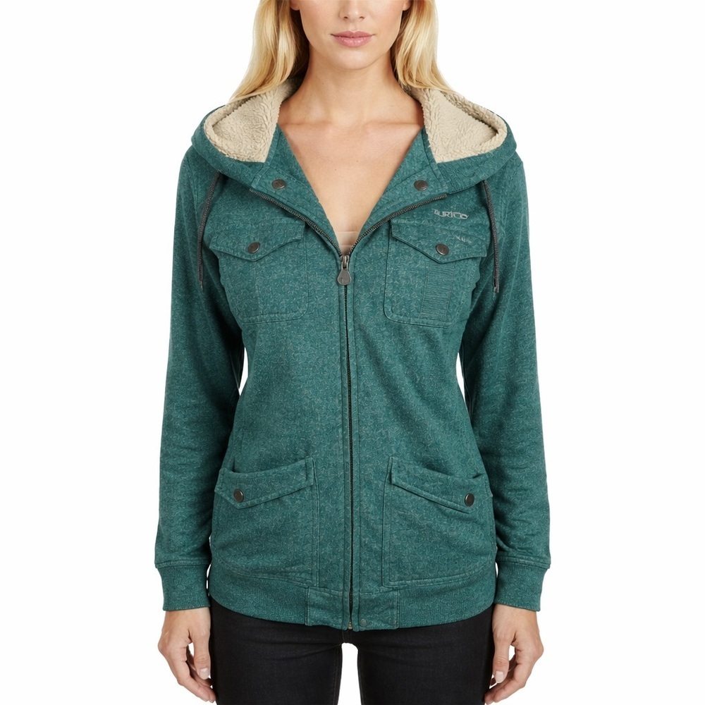 Burton Lovell Full-Zip Heather Spruce Full Zip Sweatshirt Jacket Sherpa Size M